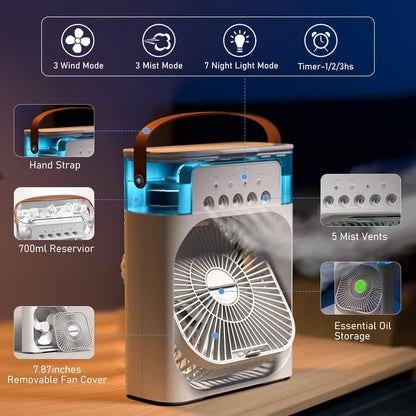 Portable Mini Air Cooler Black Personal Cooling Fan