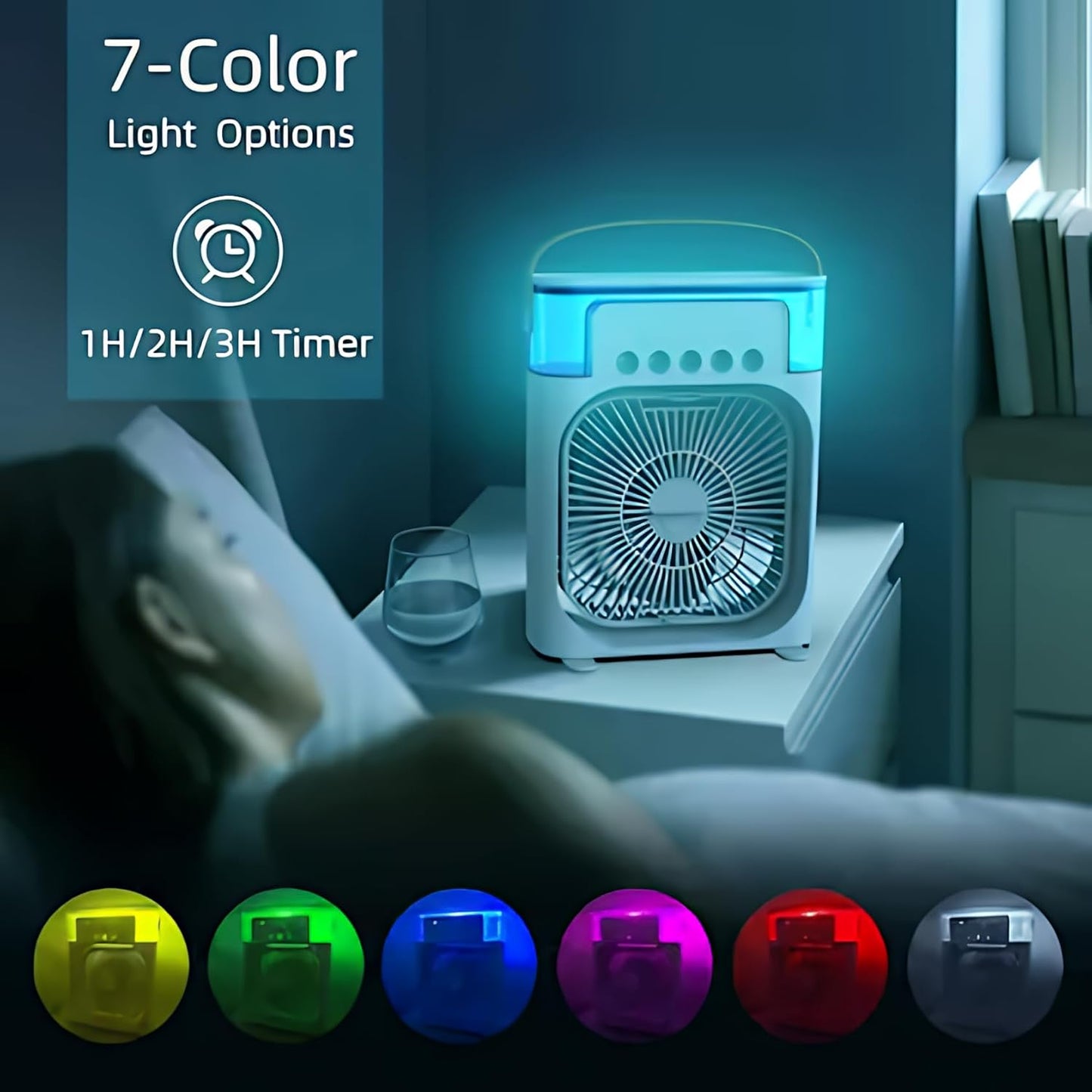 Portable Mini Air Cooler Black Personal Cooling Fan