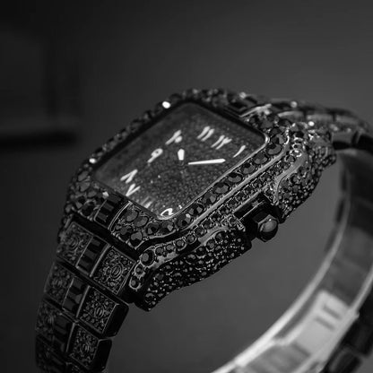 Diamond Quartz Wrist Watch || ساعة يد كوارتز الماسية